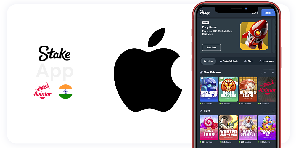 Download the Stake app to play Aviator on both iPhone and iPad