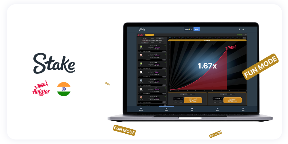 Play Aviator demo can be played by all users of Stake online casino from India